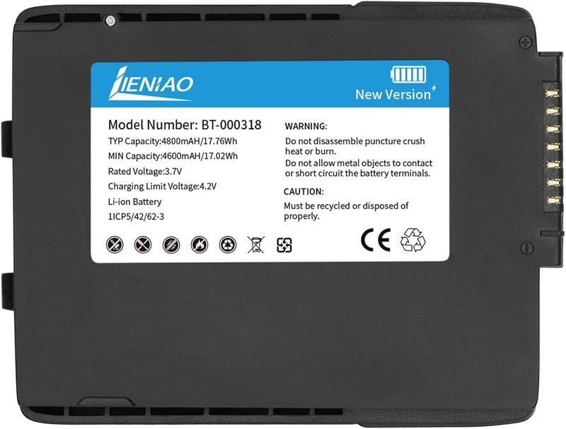 LIENIAO 5 Pack for Zebra Scanner Battery TC77 BT-000318 [New Version 4800mAh] for Zebra TC77 Battery TC70 TC70x TC72 TC75 TC75x TC700H TC700K TC77HL TC720L Barcode Scanner BT-000318-01 (5) - Image 1